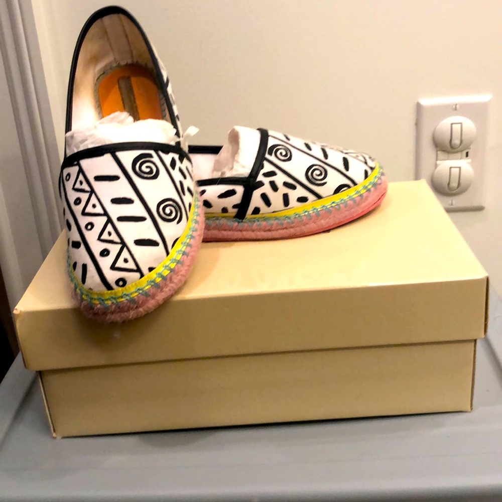 Sophia Webster flat espadrilles in box with dust bag size 38 (8)
